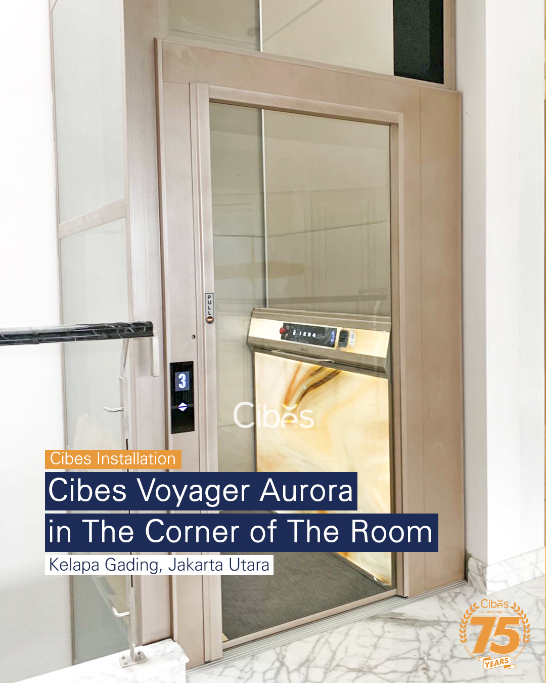 Lift Cibes Voyager Aurora dengan Pattern Sandstone Canyon di Jakarta Utara